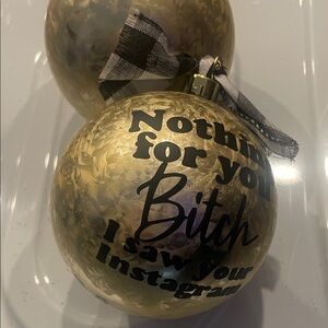 Gold Decorative Ornament with Ribbon